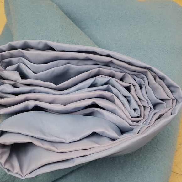 Vintage Eaton Blue 100% Pure New Wool Blanket 71x 89 Approx - Picture 4 of 9